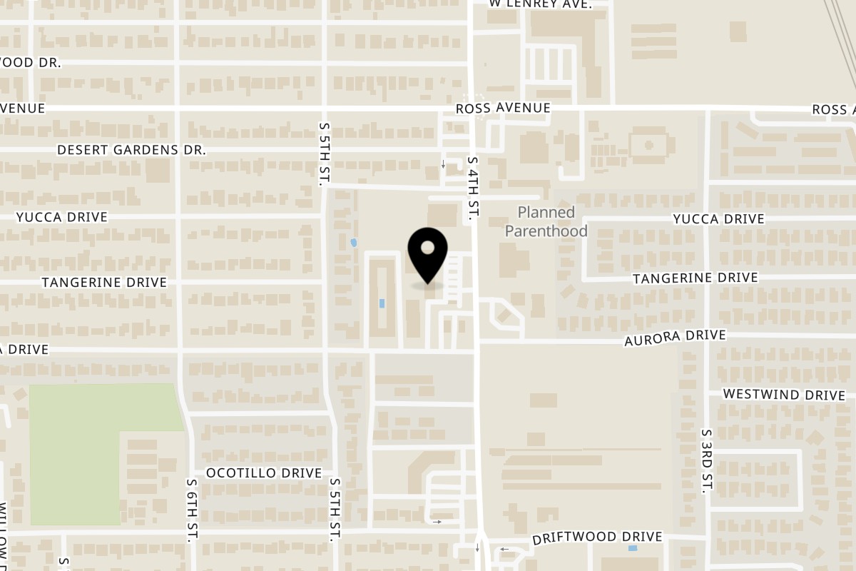 Map showing the location of Tacos Marlyn on 1614 S 4th St in El Centro